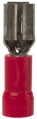 Thomas & Betts - 22 to 18 AWG, Vinyl, Fully Insulated, Female Wire Disconnect - 3/16 Inch Wide Tab, Red, CSA Certified, RoHS Compliant, UL 94 V-0, UL File E66716, UL Listed - Exact Tool & Supply