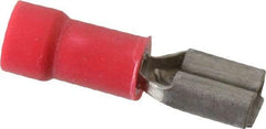 Thomas & Betts - 22 to 18 AWG, Vinyl, Fully Insulated, Female Wire Disconnect - 3/16 Inch Wide Tab, Red, CSA Certified, RoHS Compliant, UL 94 V-0, UL File E66716, UL Listed - Exact Tool & Supply