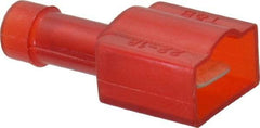 Thomas & Betts - 22 to 18 AWG, Nylon, Fully Insulated, Male Wire Disconnect - 1/4 Inch Wide Tab, Red, CSA Certified, RoHS Compliant, UL 94 V-0, UL File E66716, UL Listed - Exact Tool & Supply