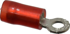 Thomas & Betts - 22-16 AWG Partially Insulated Crimp Connection D Shaped Ring Terminal - #4 Stud, 0.72" OAL x 0.23" Wide, Tin Plated Copper Contact - Exact Tool & Supply