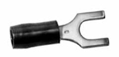 Thomas & Betts - #8 Stud, 22 to 16 AWG Compatible, Partially Insulated, Crimp Connection, Locking Fork Terminal - Exact Tool & Supply