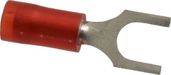 Thomas & Betts - #10 Stud, 22 to 16 AWG Compatible, Partially Insulated, Crimp Connection, Standard Fork Terminal - Exact Tool & Supply
