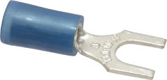 Thomas & Betts - #8 Stud, 18 to 14 AWG Compatible, Partially Insulated, Crimp Connection, Standard Fork Terminal - Exact Tool & Supply
