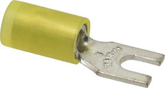 Thomas & Betts - #6 Stud, 12 to 10 AWG Compatible, Partially Insulated, Crimp Connection, Standard Fork Terminal - Exact Tool & Supply
