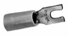 Thomas & Betts - #8 Stud, 22 to 16 AWG Compatible, Partially Insulated, Crimp Connection, Locking Fork Terminal - Exact Tool & Supply