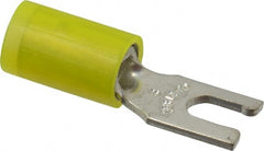 Thomas & Betts - #6 Stud, 12 to 10 AWG Compatible, Partially Insulated, Crimp Connection, Locking Fork Terminal - Exact Tool & Supply