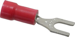 Thomas & Betts - #8 Stud, 22 to 16 AWG Compatible, Partially Insulated, Crimp Connection, Standard Fork Terminal - Exact Tool & Supply