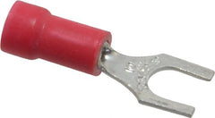 Thomas & Betts - #10 Stud, 22 to 16 AWG Compatible, Partially Insulated, Crimp Connection, Standard Fork Terminal - Exact Tool & Supply