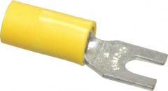 Thomas & Betts - #6 Stud, 12 to 10 AWG Compatible, Partially Insulated, Crimp Connection, Standard Fork Terminal - Exact Tool & Supply