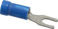 Thomas & Betts - #8 Stud, 18 to 14 AWG Compatible, Partially Insulated, Crimp Connection, Locking Fork Terminal - Exact Tool & Supply