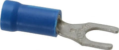 Thomas & Betts - #10 Stud, 18 to 14 AWG Compatible, Partially Insulated, Crimp Connection, Locking Fork Terminal - Exact Tool & Supply