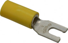 Thomas & Betts - #6 Stud, 12 to 10 AWG Compatible, Partially Insulated, Crimp Connection, Locking Fork Terminal - Exact Tool & Supply