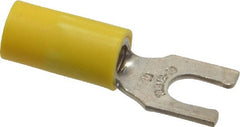 Thomas & Betts - #10 Stud, 12 to 10 AWG Compatible, Partially Insulated, Crimp Connection, Locking Fork Terminal - Exact Tool & Supply