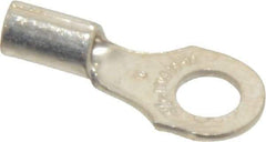 Thomas & Betts - 18-14 AWG Noninsulated Crimp Connection D Shaped Ring Terminal - #8 Stud, 3/4" OAL x 0.31" Wide, Tin Plated Copper Contact - Exact Tool & Supply