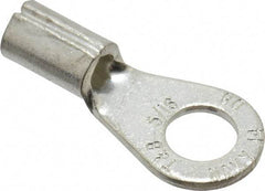 Thomas & Betts - 8 AWG Noninsulated Crimp Connection Circular Ring Terminal - 5/16" Stud, 1.32" OAL x 0.59" Wide, Tin Plated Copper Contact - Exact Tool & Supply