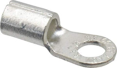 Thomas & Betts - 6 AWG Noninsulated Crimp Connection Circular Ring Terminal - 1/4" Stud, 1.13" OAL x 0.48" Wide, Tin Plated Copper Contact - Exact Tool & Supply