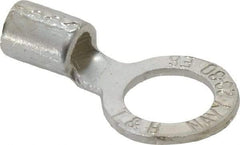 Thomas & Betts - 6 AWG Noninsulated Crimp Connection Circular Ring Terminal - 1/2" Stud, 1.49" OAL x 0.82" Wide, Tin Plated Copper Contact - Exact Tool & Supply