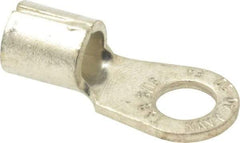 Thomas & Betts - 4 AWG Noninsulated Crimp Connection Circular Ring Terminal - 5/16" Stud, 1.35" OAL x 0.6" Wide, Tin Plated Copper Contact - Exact Tool & Supply