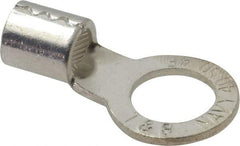 Thomas & Betts - 4 AWG Noninsulated Crimp Connection Circular Ring Terminal - 1/2" Stud, 1.52" OAL x 0.82" Wide, Tin Plated Copper Contact - Exact Tool & Supply
