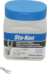 Thomas & Betts - #6 Stud, 18 to 14 AWG Compatible, Noninsulated, Crimp Connection, Locking Fork Terminal - Exact Tool & Supply