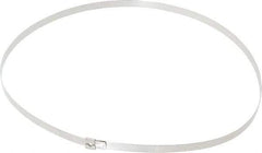 Thomas & Betts - 22-1/2" Long Natural (Color) Stainless Steel Standard Cable Tie - 200 Lb Tensile Strength, 0.38mm Thick, 3-1/2" Max Bundle Diam - Exact Tool & Supply