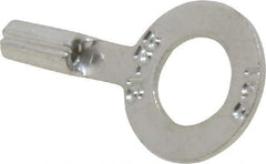 Thomas & Betts - 22-16 AWG Noninsulated Crimp Connection D Shaped Ring Terminal - 1/4" Stud, 0.92" OAL x 1/2" Wide, Tin Plated Copper Contact - Exact Tool & Supply