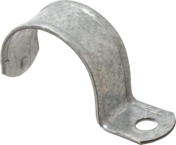 Thomas & Betts - 2" Pipe, Steel, Zinc Plated" Pipe or Conduit Strap - 1 Mounting Hole - Exact Tool & Supply