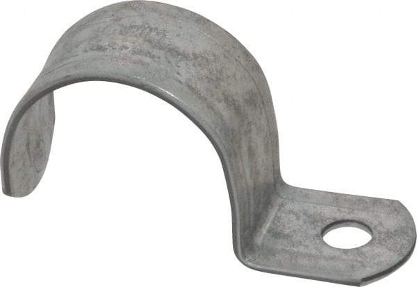 Thomas & Betts - 1-1/2" Pipe, Steel, Zinc Plated" Pipe or Conduit Strap - 1 Mounting Hole - Exact Tool & Supply