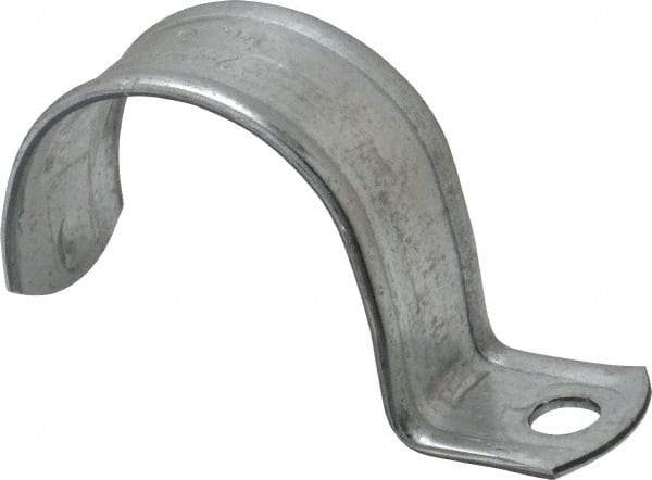 Thomas & Betts - 2" Pipe, Steel, Zinc Plated" Pipe or Conduit Strap - 1 Mounting Hole - Exact Tool & Supply