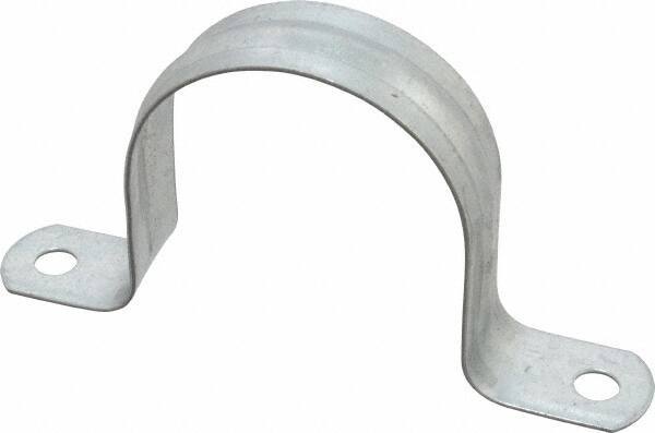 Thomas & Betts - 2-1/2 Pipe, Steel, Zinc Plated Pipe or Conduit Strap - 2 Mounting Holes - Exact Tool & Supply