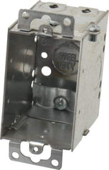 Thomas & Betts - 1 Gang, (5) 1/2" Knockouts, Steel Rectangle Switch Box - 3" Overall Height x 2" Overall Width x 2-3/4" Overall Depth - Exact Tool & Supply