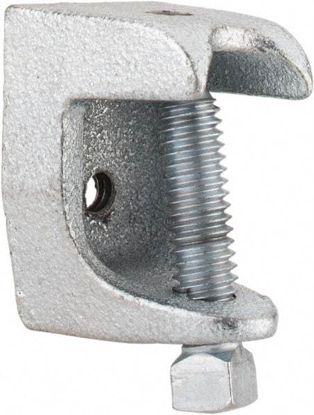 Thomas & Betts - 15/16" Max Flange Thickness, 1/4-20" Rod Standard Beam Clamp - 450 Lb Capacity, Malleable Iron - Exact Tool & Supply