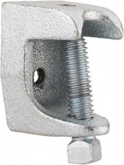 Thomas & Betts - 15/16" Max Flange Thickness, 1/4-20" Rod Standard Beam Clamp - 450 Lb Capacity, Malleable Iron - Exact Tool & Supply