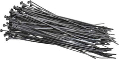 Thomas & Betts - 7" Long Black Nylon Standard Cable Tie - 18 Lb Tensile Strength, 1.1mm Thick, 38.1mm Max Bundle Diam - Exact Tool & Supply