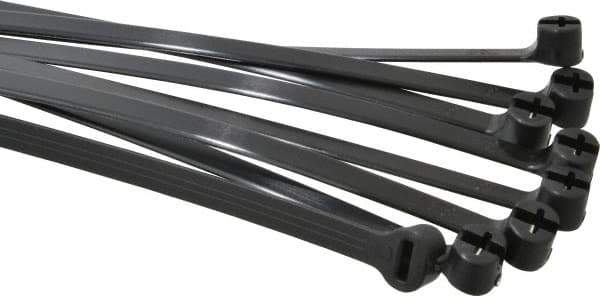Thomas & Betts - 8-3/4" Long Black Nylon Standard Cable Tie - 120 Lb Tensile Strength, 1.27mm Thick, 50.8mm Max Bundle Diam - Exact Tool & Supply
