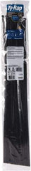 Thomas & Betts - 30" Long Black Nylon Standard Cable Tie - 120 Lb Tensile Strength, 1.52mm Thick, 228.6mm Max Bundle Diam - Exact Tool & Supply