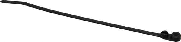 Thomas & Betts - 7.8" Long Black Nylon Mountable Cable Tie - 50 Lb Tensile Strength, 1.4mm Thick, 3-3/8" Max Bundle Diam - Exact Tool & Supply
