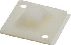 Thomas & Betts - Natural (Color), Nylon, Four & Two Way Cable Tie Mounting Base - 28.58mm Long x 28.58mm Wide Adhesive Back & Fastener Mount, Screw Size 8 - Exact Tool & Supply
