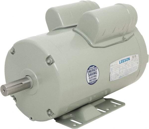 Leeson - 3 Max hp, 3,450 Max RPM, Fan Duty Electric AC DC Motor - 230 V Input, Single Phase, 145T Frame, Rigid Base Mount, TEAO Enclosure - Exact Tool & Supply