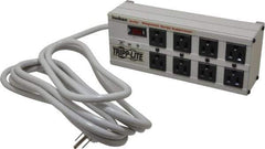 Tripp-Lite - 8 Outlets, 120 Volts, 15 Amps, 12' Cord, Power Outlet Strip - Free Hanging, Keyhole Mount, 1-15P NEMA Configuration, 11-1/2" Strip - Exact Tool & Supply