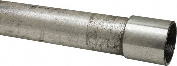 Made in USA - 1-1/2" Trade Size, 10' Long, Rigid Conduit - Steel, 1-1/2" ID - Exact Tool & Supply