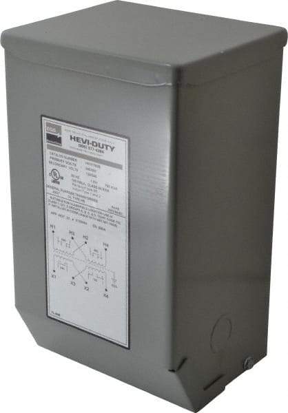 Sola/Hevi-Duty - 1 Phase, 240-480 Volt Input, 120/240 Volt Output, 60 Hz, 0.75 kVA, General Purpose Transformer - 4, 12, 3R, 4X NEMA Rating, 239°F Temp Rise, 6 Inch Wide x 5 Inch Deep x 10 Inch High, Indoor, Outdoor, Wall Mount - Exact Tool & Supply