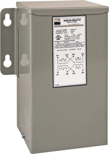 Sola/Hevi-Duty - 120/240 Input Volt, 12/24 Output Volt, 60 Hz, Buck Boost Transformer - 1 Phase, 10 Inch Wide x 7 Inch Deep x 12 Inch High, cULus Listed E77014 - Exact Tool & Supply