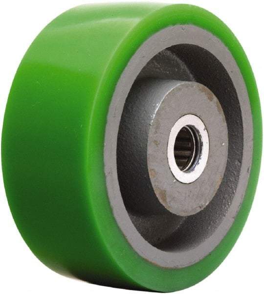 Hamilton - 5 Inch Diameter x 2 Inch Wide, Polyurethane on Cast Iron Caster Wheel - 1,050 Lb. Capacity, 2-1/4 Inch Hub Length, 1 Inch Axle Diameter, Straight Roller Bearing - Exact Tool & Supply