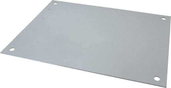 Wiegmann - 13" OAW x 17" OAH Powder Coat Finish Electrical Enclosure Back Panel - 20" x 16" Box, 14 Gauge Steel, Use with B201607CH/B201609CH/LOH201606/N12162006/N12162008/N12201606/N12201608/N12201610/N12201612/RHC201606 - Exact Tool & Supply