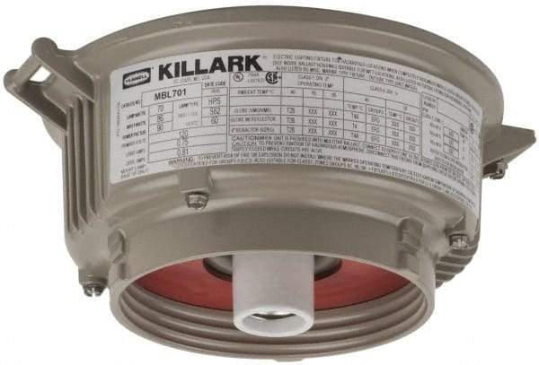 Hubbell Killark - 120 VAC, 70 Watt, High Pressure Sodium Hazardous Location Light Fixture - Corrosion, Dirt, Dust, Moisture & Vibration Resistant - Exact Tool & Supply