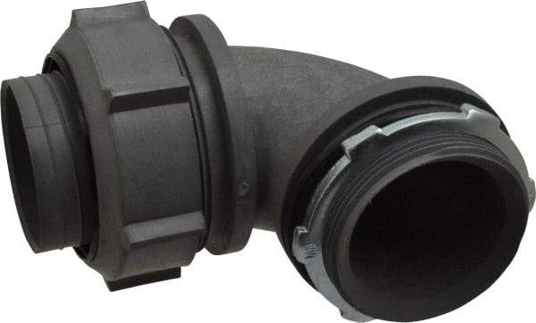 Thomas & Betts - 2" Trade, Thermoplastic Threaded Angled Liquidtight Conduit Connector - Insulated - Exact Tool & Supply
