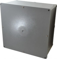 Thomas & Betts - Thermoplastic Junction Box Enclosure Screw Flat Cover - NEMA 4, 4X, 12" Wide x 12" High x 6" Deep, Corrosion Resistant - Exact Tool & Supply