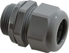 Thomas & Betts - 0.51 to 0.79" Cable Capacity, Liquidtight, Straight Strain Relief Cord Grip - 1 NPT Thread, Iron - Exact Tool & Supply