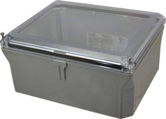 Thomas & Betts - Polycarbonate Standard Enclosure Hinge Flat Cover - NEMA 1, 2, 3, 4, 12, 3S, 3SX, 3X, 4X, 8" Wide x 10" High x 4" Deep, Impact Resistant - Exact Tool & Supply